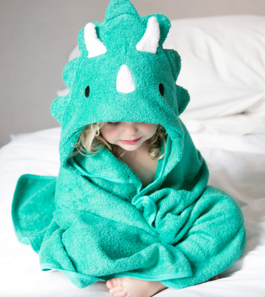 dinosaur hooded towel