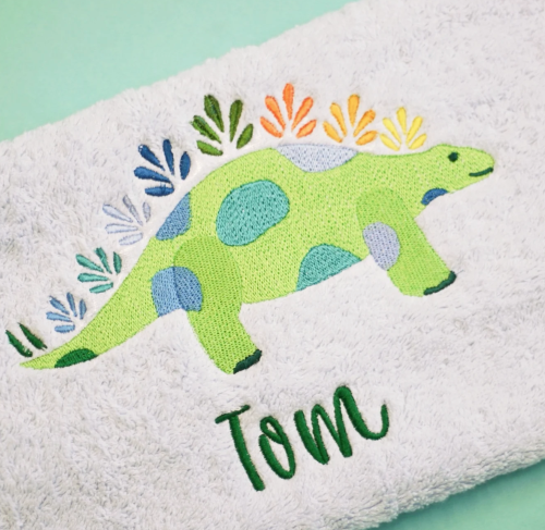personalised dinosaur towel