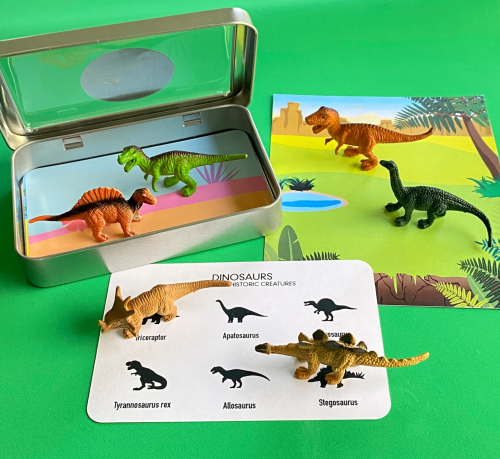 pocket dinosaur tin