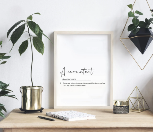accountant definition print home office decor