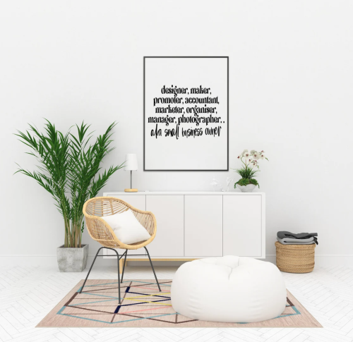 Small business owner wall decor