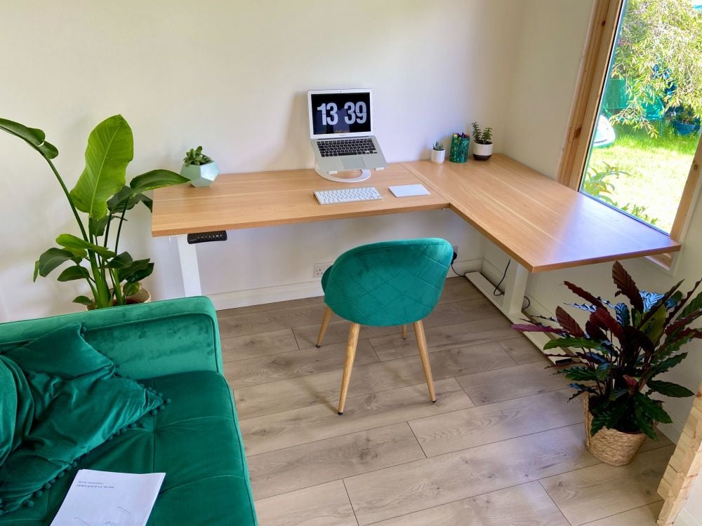 flexispot l-shaped standing adjustable desk