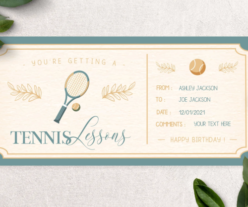 printable tennis lessons voucher