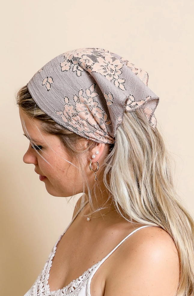 lightweight floral headscarf for summer