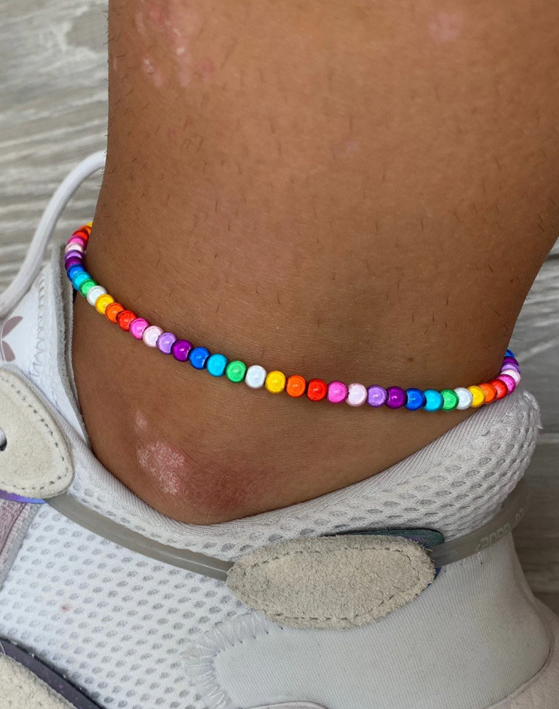 Rainbow miracle bead anklet