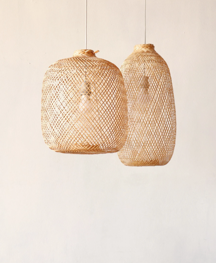 bamboo pendant light shade