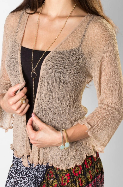 Beige lightweight cardigan handmade