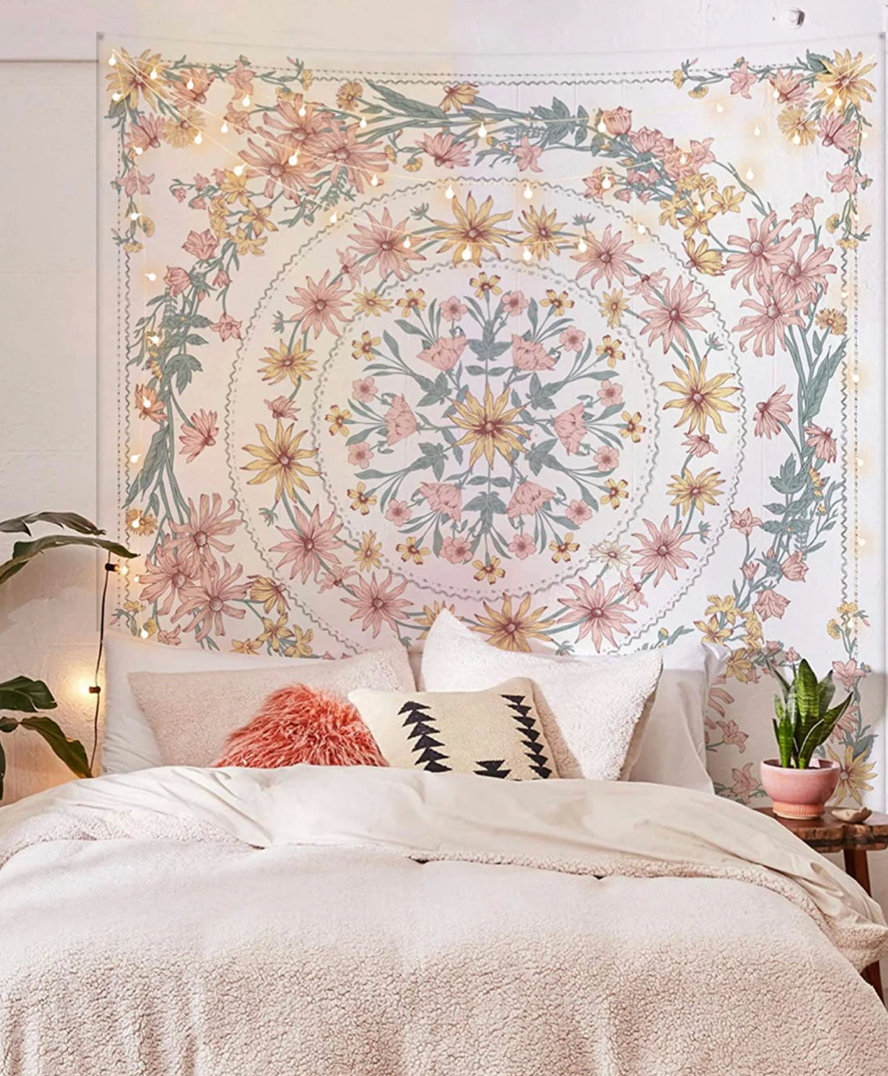 floral wall tapestry boho