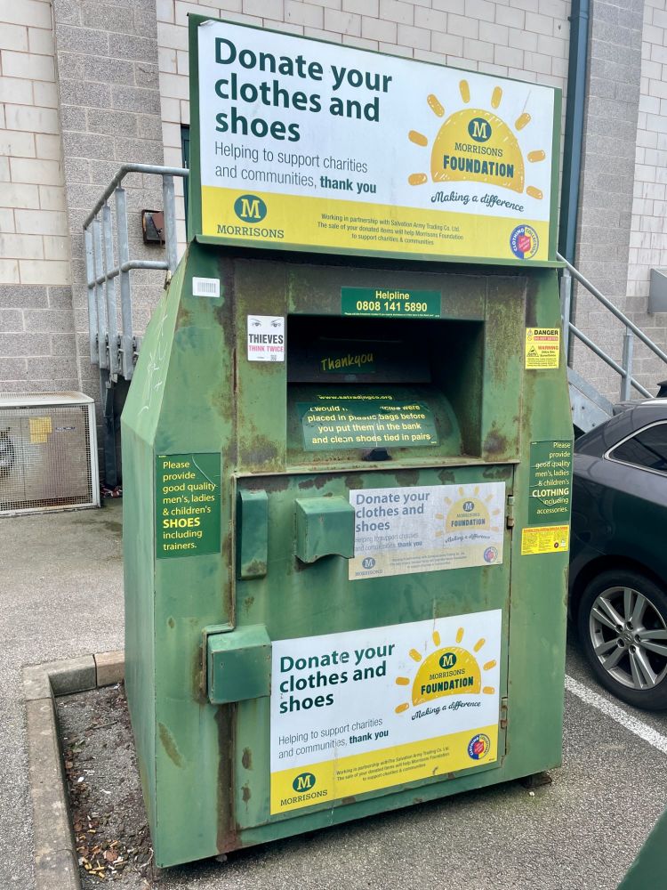 Morrisons clothes recycle bin