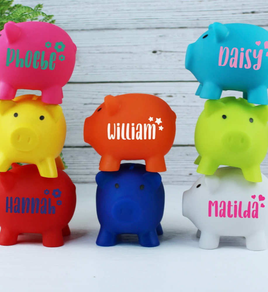 colourful kids piggy banks
