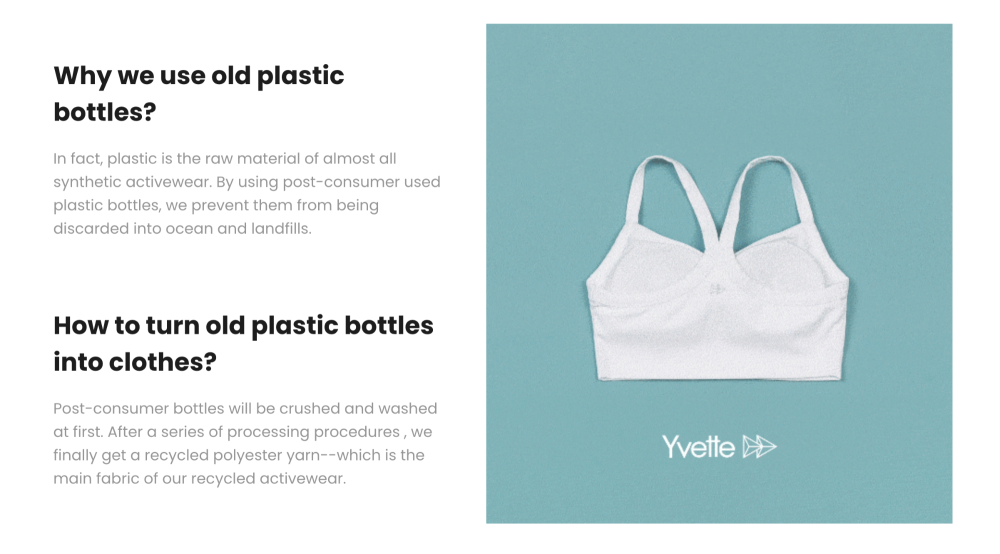 yvette sustainabilty range