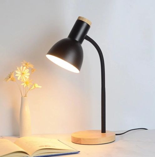 black wood desk lamp