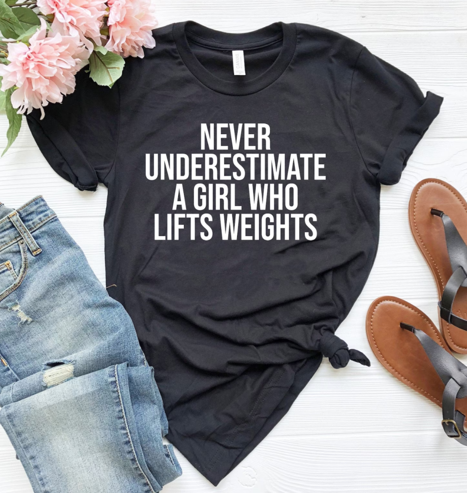 gym weights t-shirt female gift