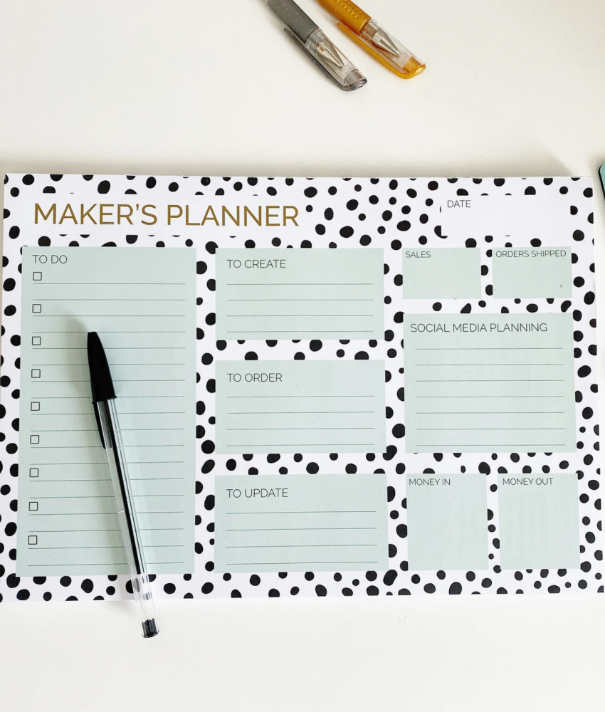 business planner notepad