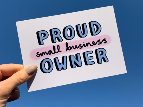 proud small business owner postcard etsy