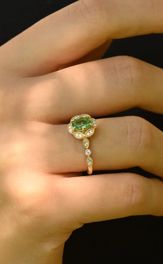 vintage tourmaline engagement ring