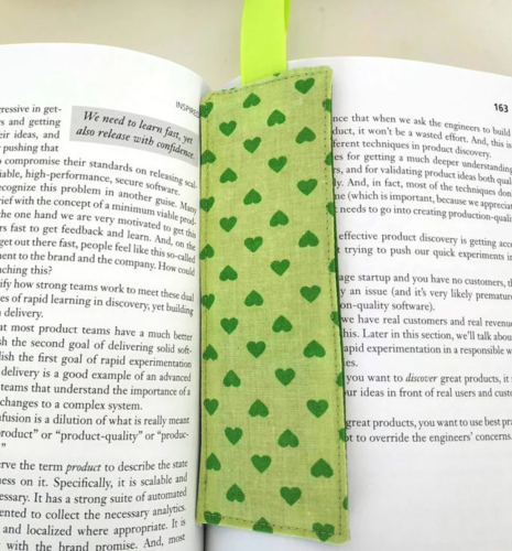 PDF sewing pattern for simple bookmark