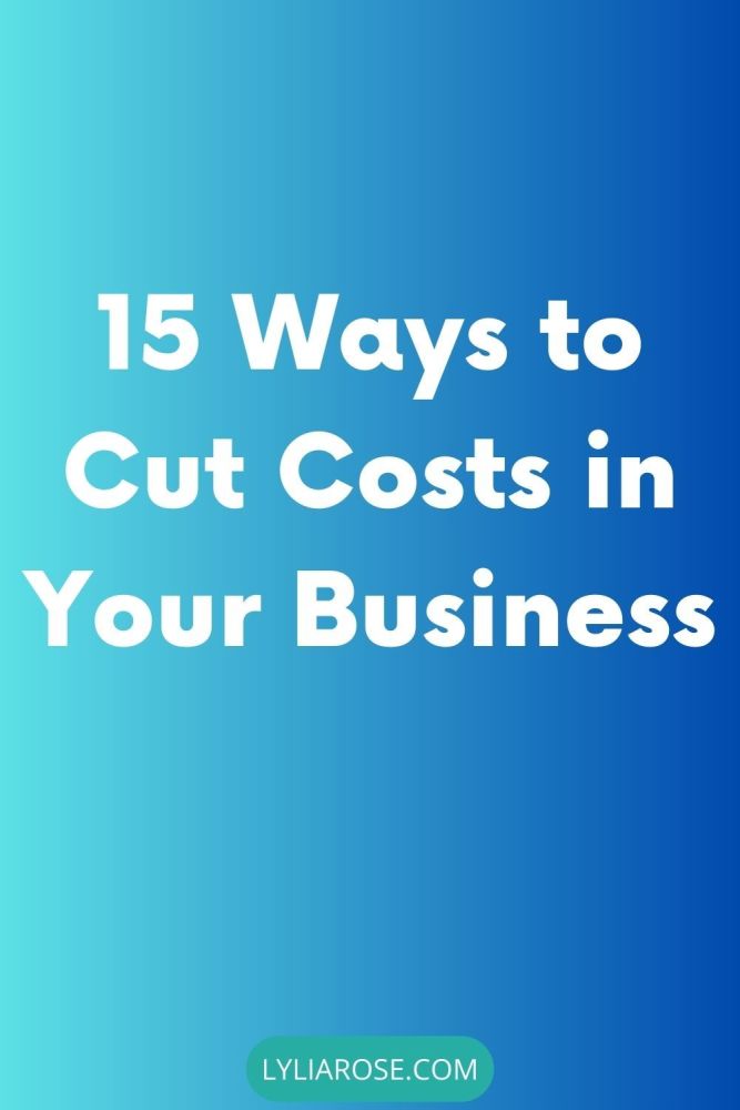 15 Ways to Cut Costs in Your Business