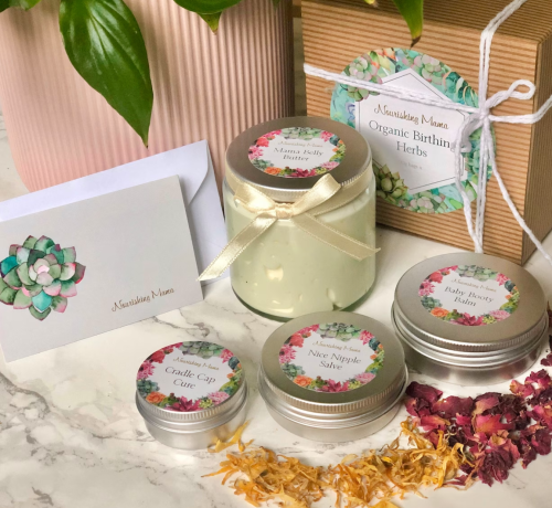 Mama and baby natural organic skincare gift set