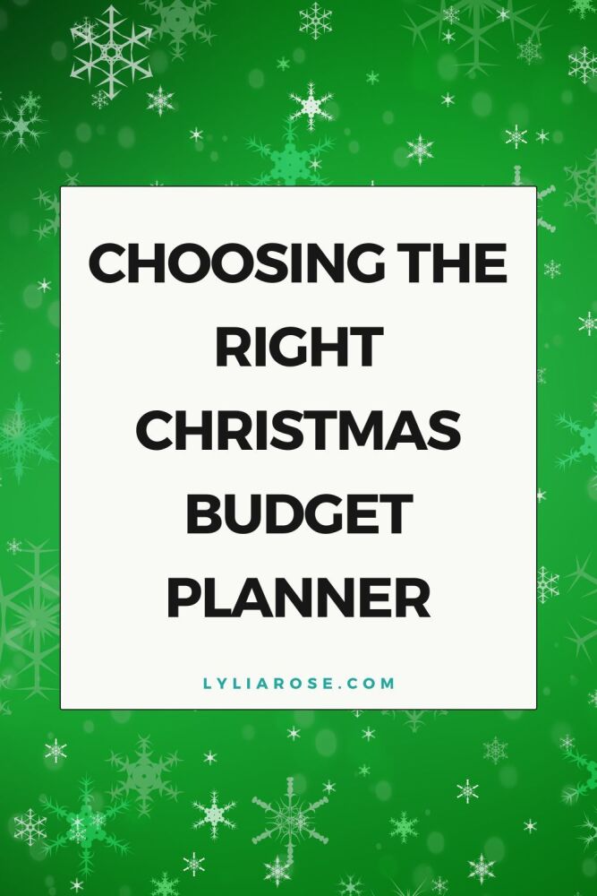 Choosing the Right Christmas Budget Planner