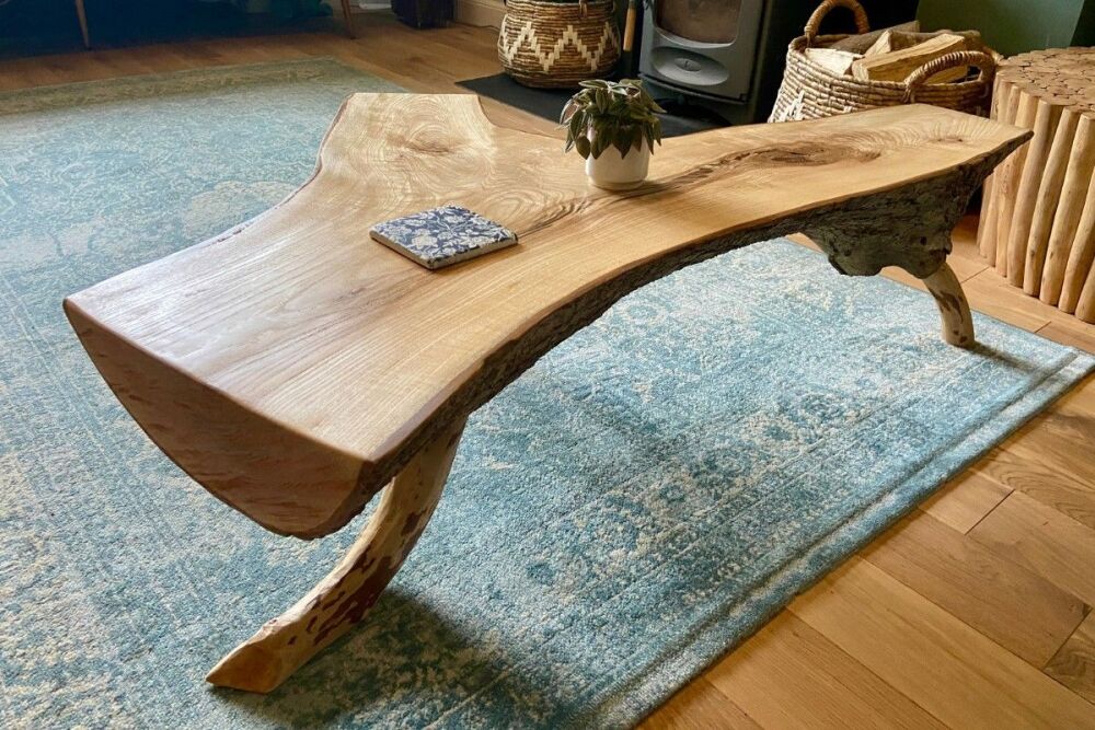 slab wood coffee table