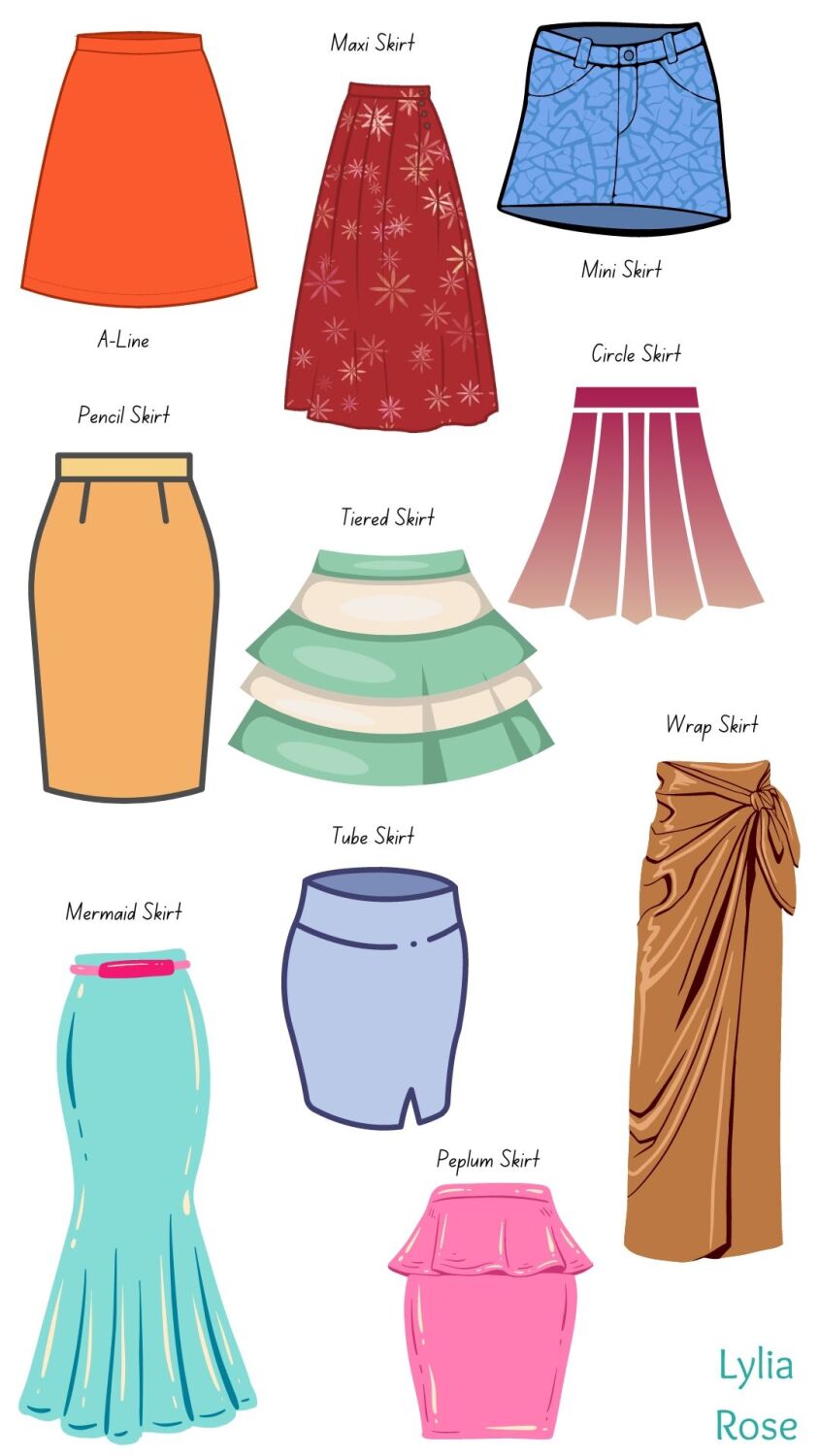 Different types of skirts