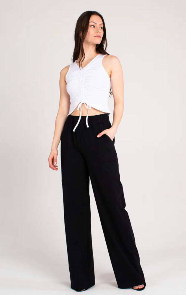 organic cotton wideleg trousers