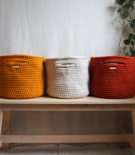 Large storage baskets from Etsy
