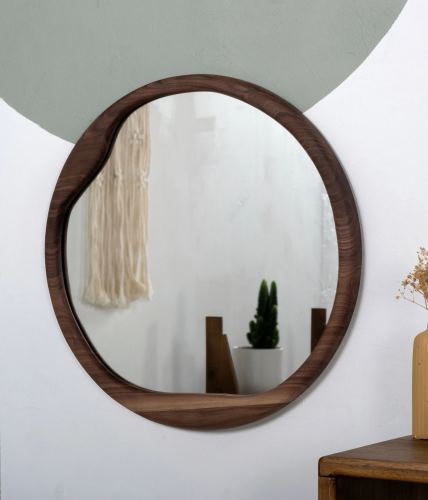 Walnut wall mirror from Etsy