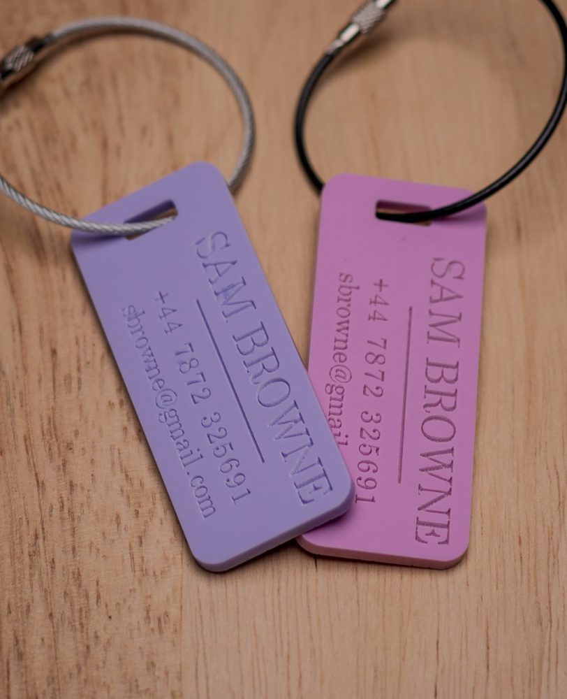 Personalised luggage tags from Etsy