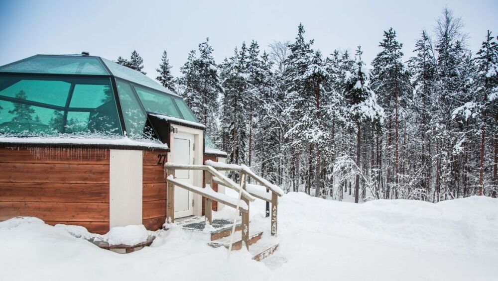 Glass igloo experience, Lapland, Finland