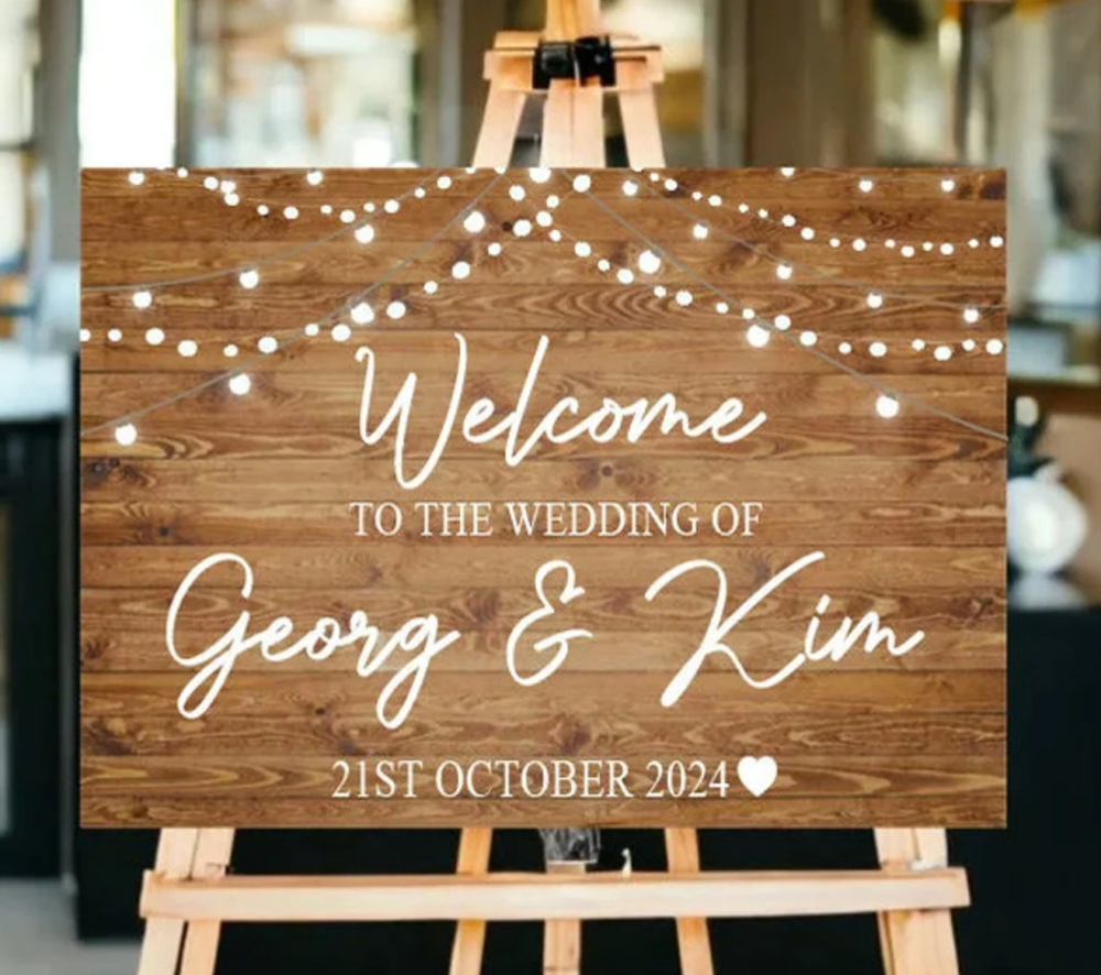 rustic wedding welcome sign