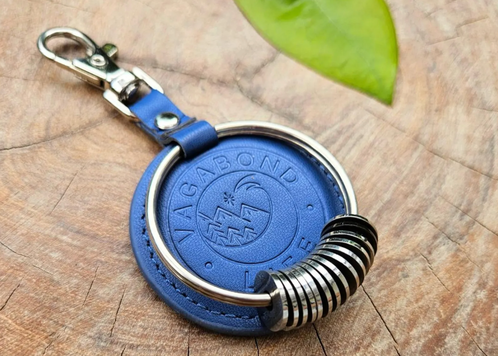 Ocean Blue Traveler Keychain, Country Tag Keychain