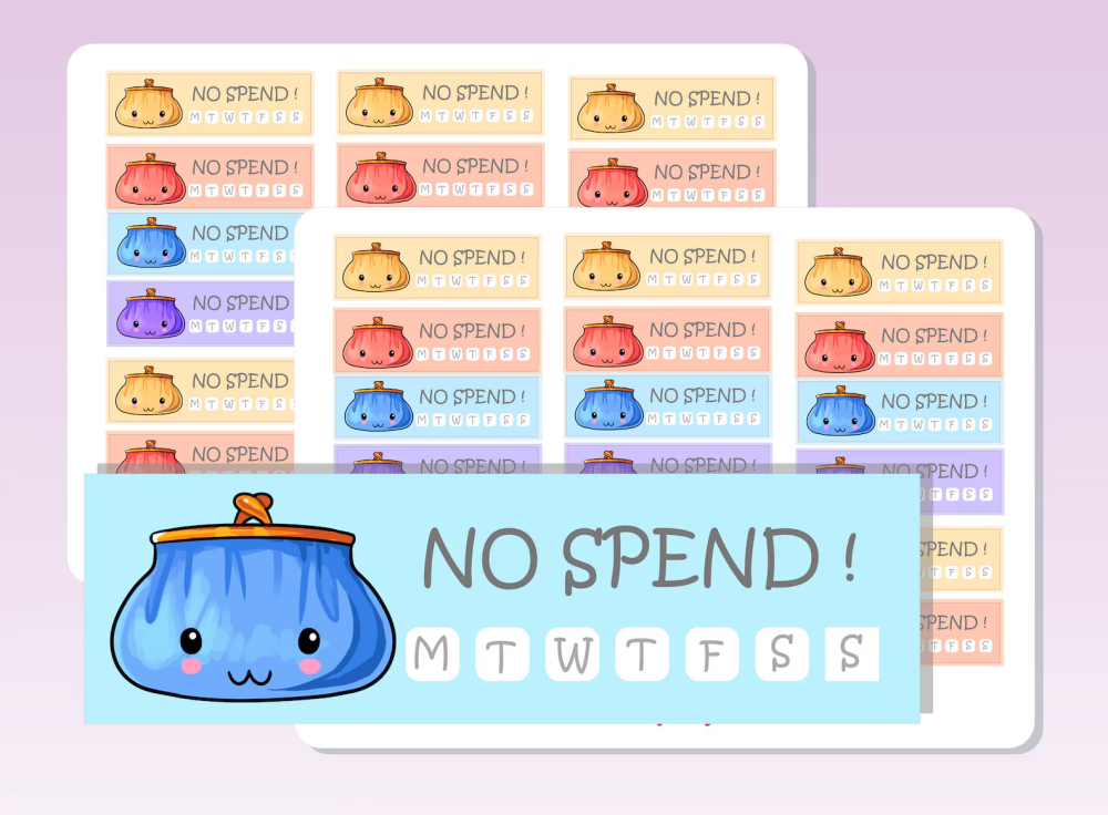 No spend planner stickers