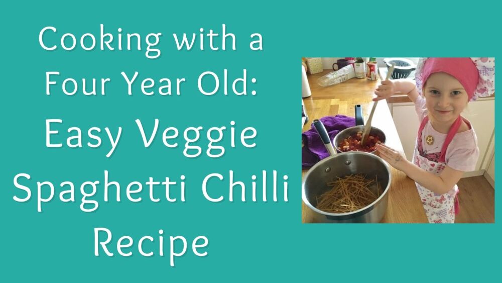 Cooking with a Four Year Old Veggie Spaghetti Chilli