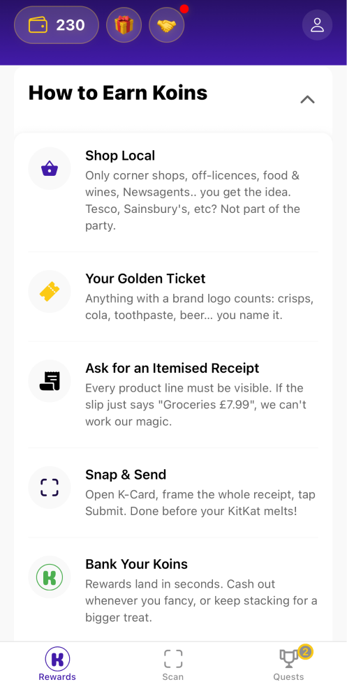K-card receipt snapping app referral