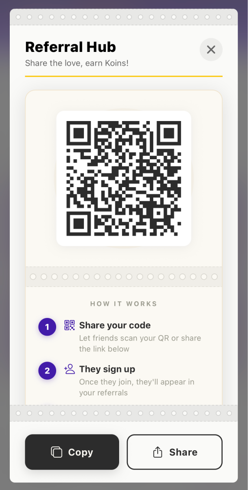 K-card receipt snapping app refer a friend link welcome bonus