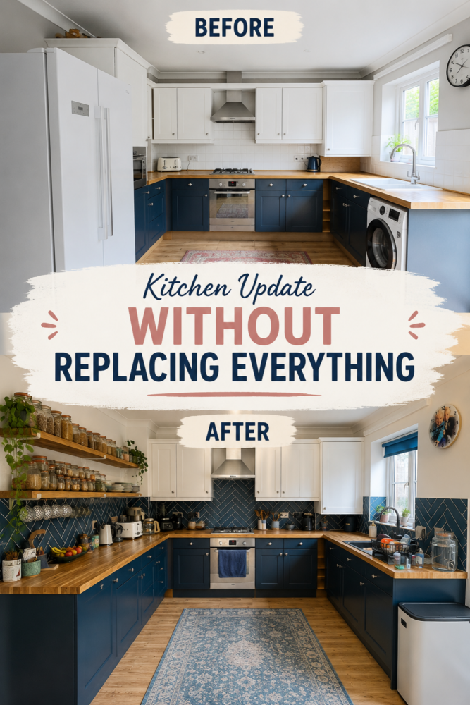 before and after kitchen update without replacing everything