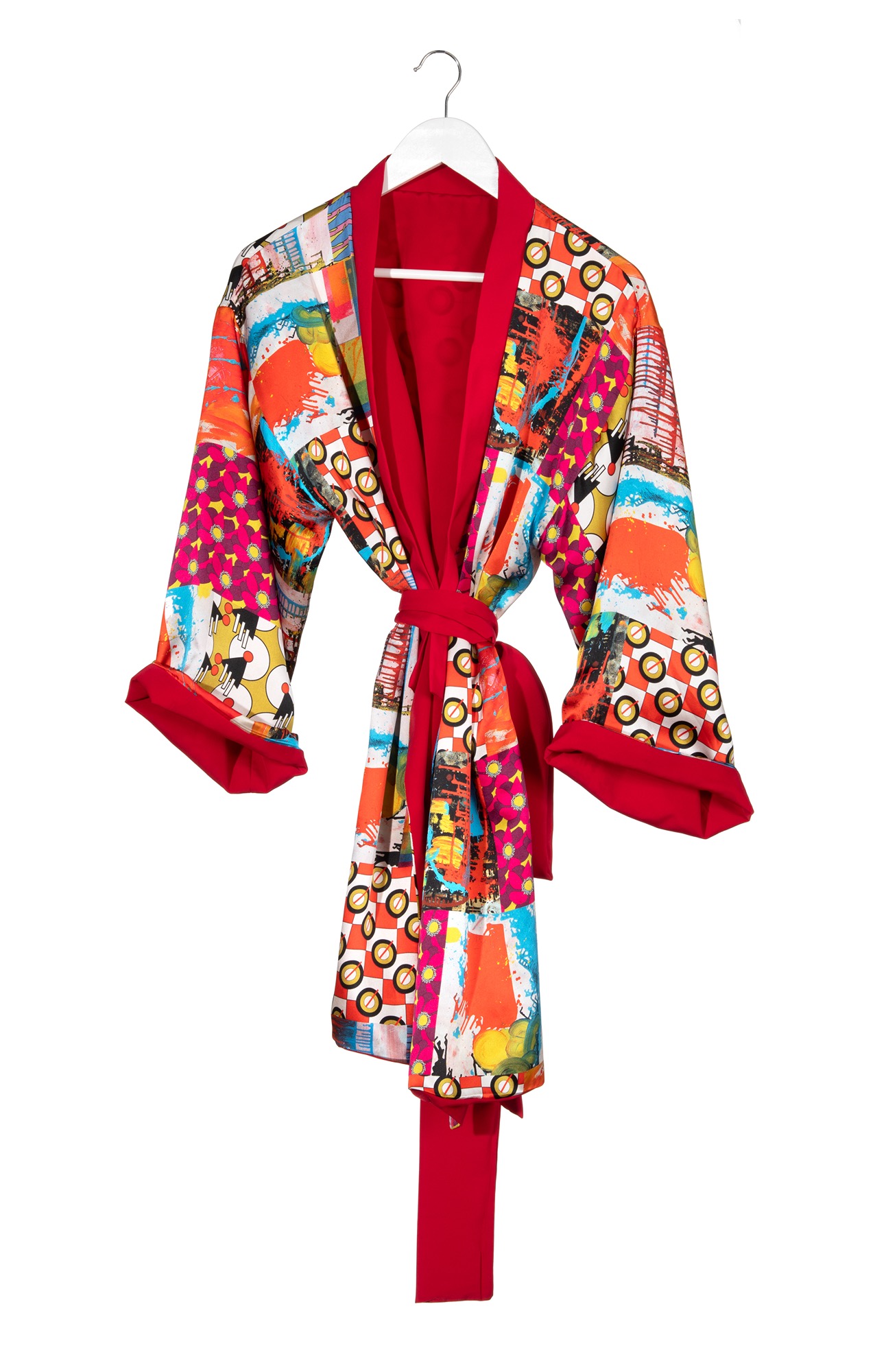 Morag Macpherson_Red silk kimono-style reversible robe_Limited edition_imag