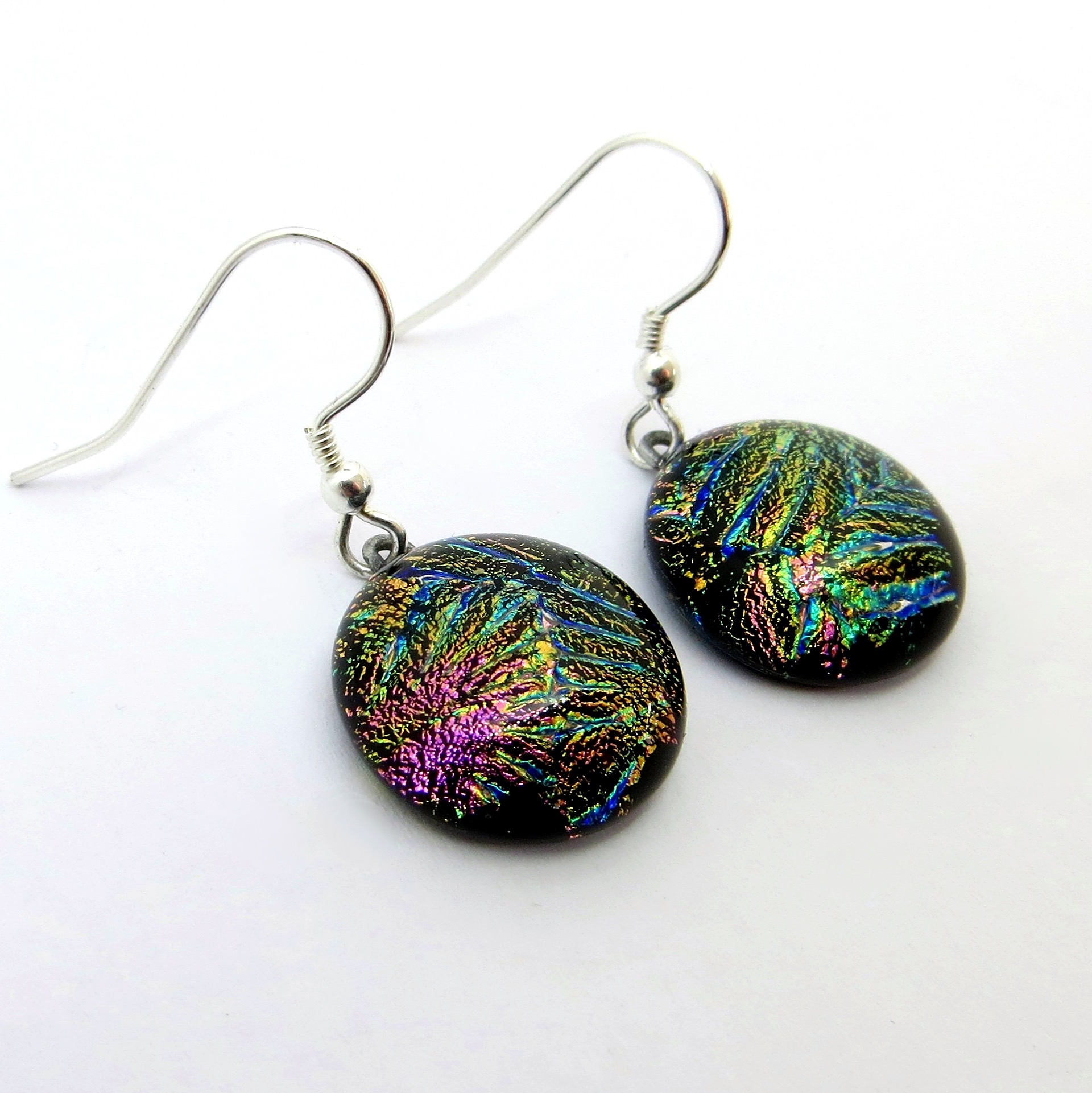 Dichroic glass earrings, Roxanne Denny, RD Glass