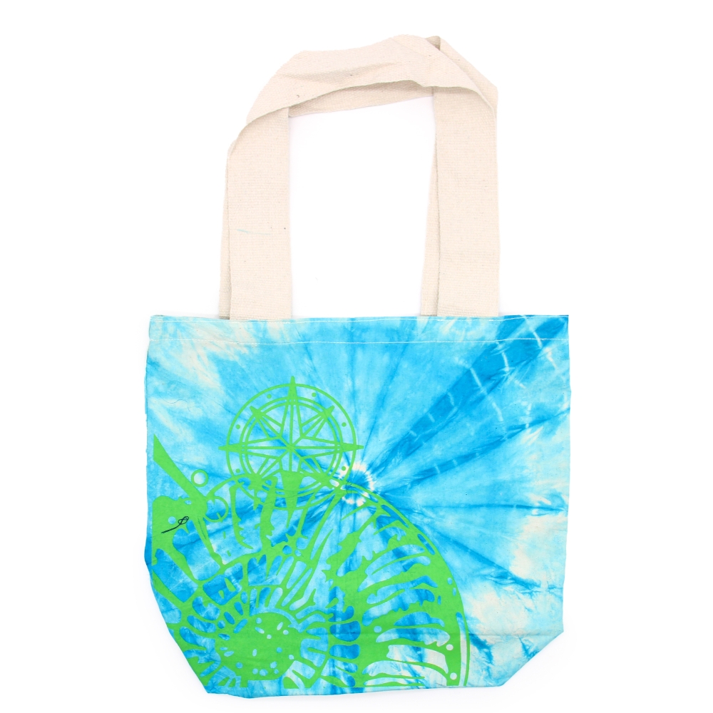Tye-Dye Cotton Bag (6oz) - 38x42x12cm - Sea Shell - Blue/Green