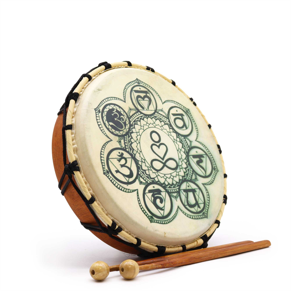 Chakra Shamanic Drum with Sticks - 25cm