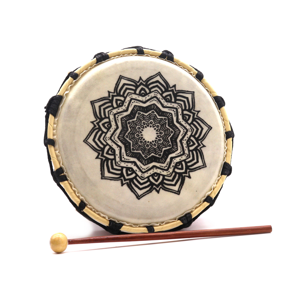 Mandala Shamanic Drum with Sticks - 20cm