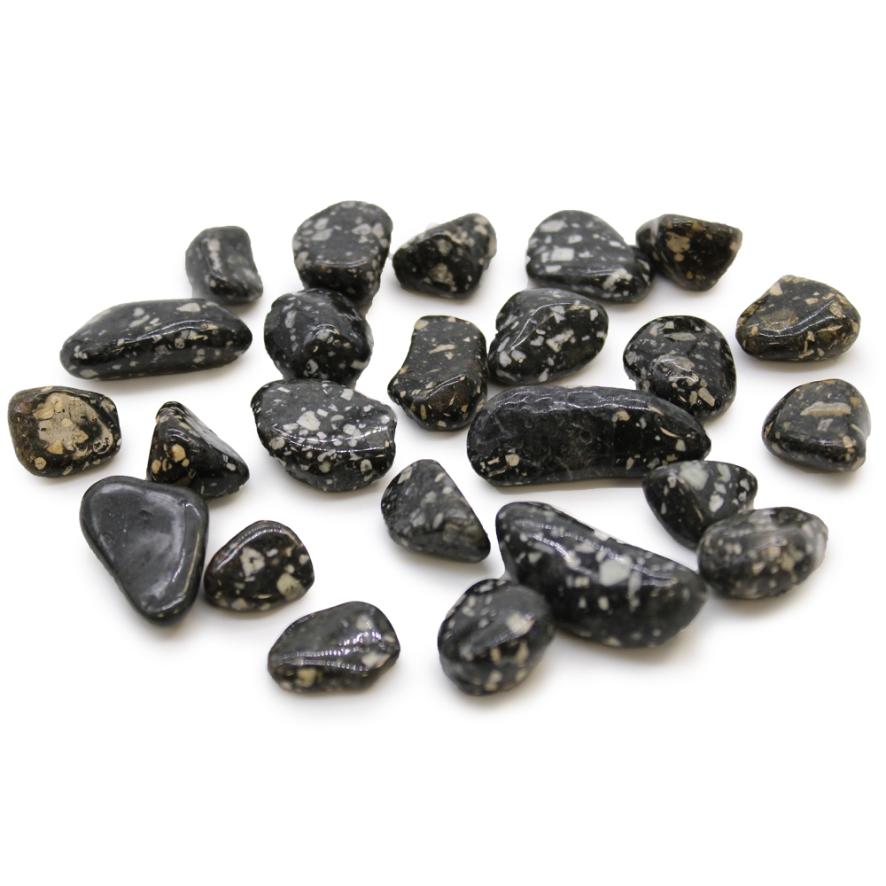 Small African Tumble Stones - Guinea Fowl