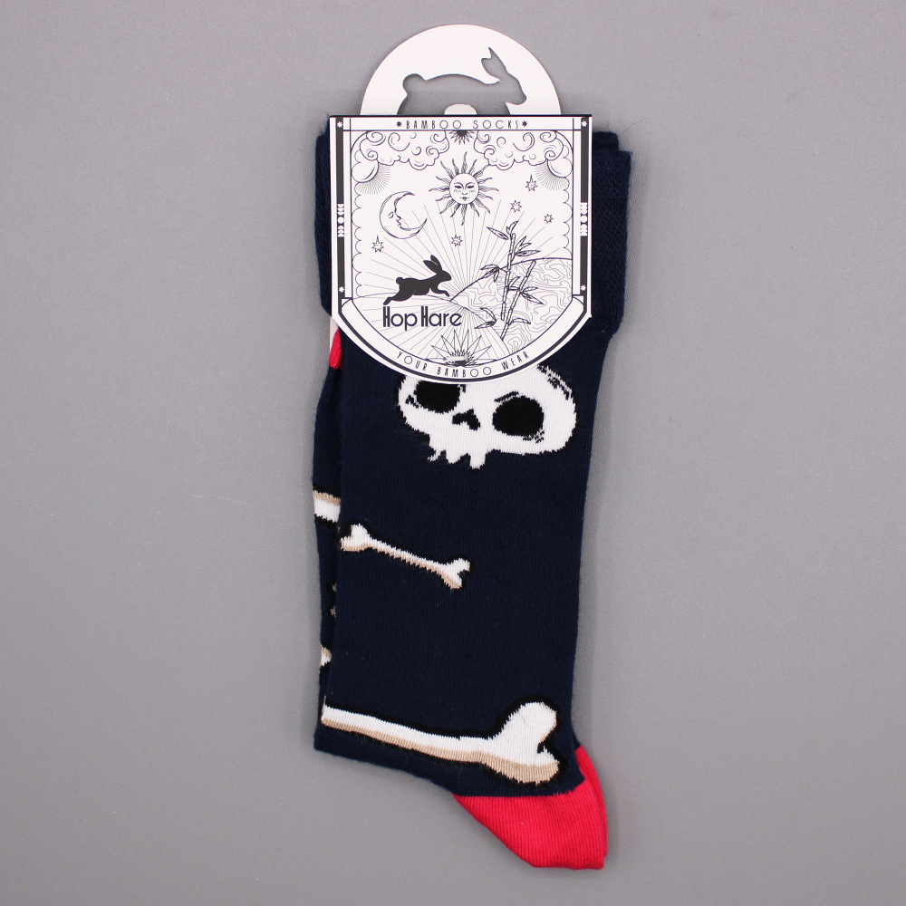 Hop Hare Bamboo Socks M/L - Skulls and Bones