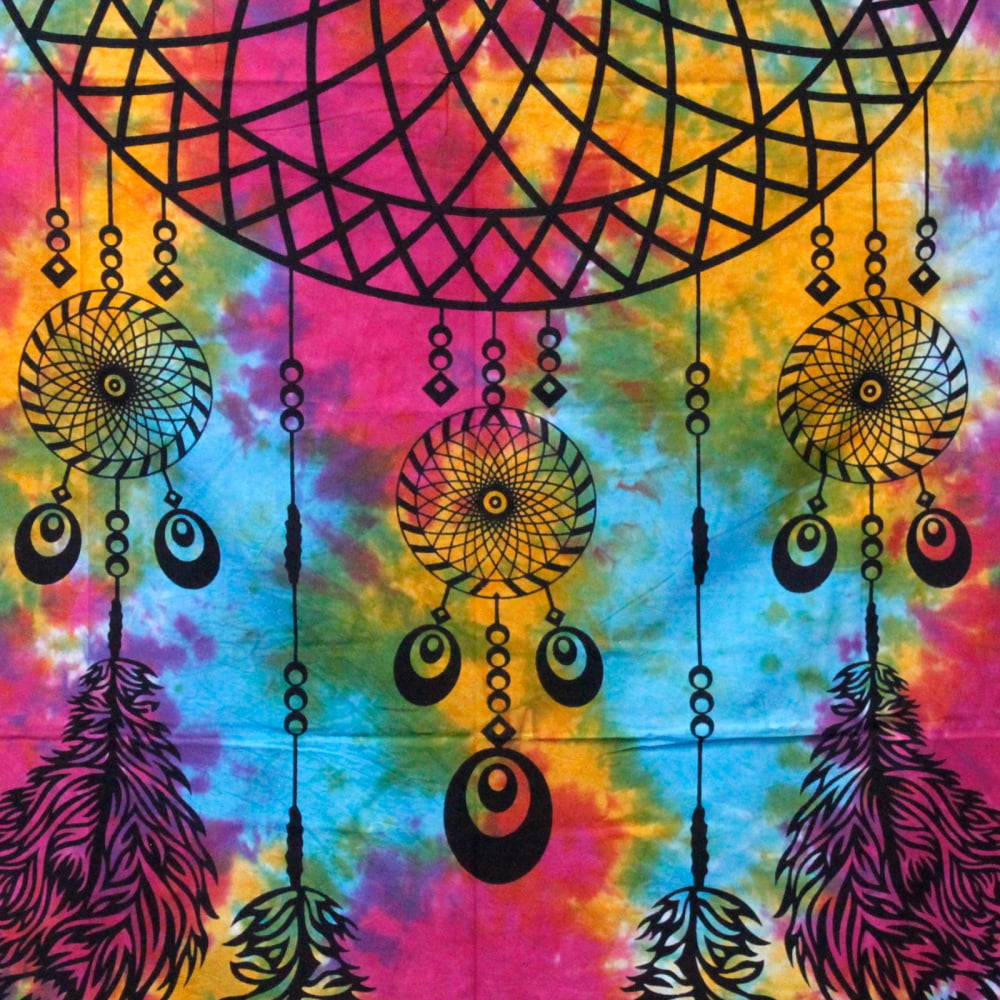 Single Cotton Bedspread + Wall Hanging - Dreamcatcher