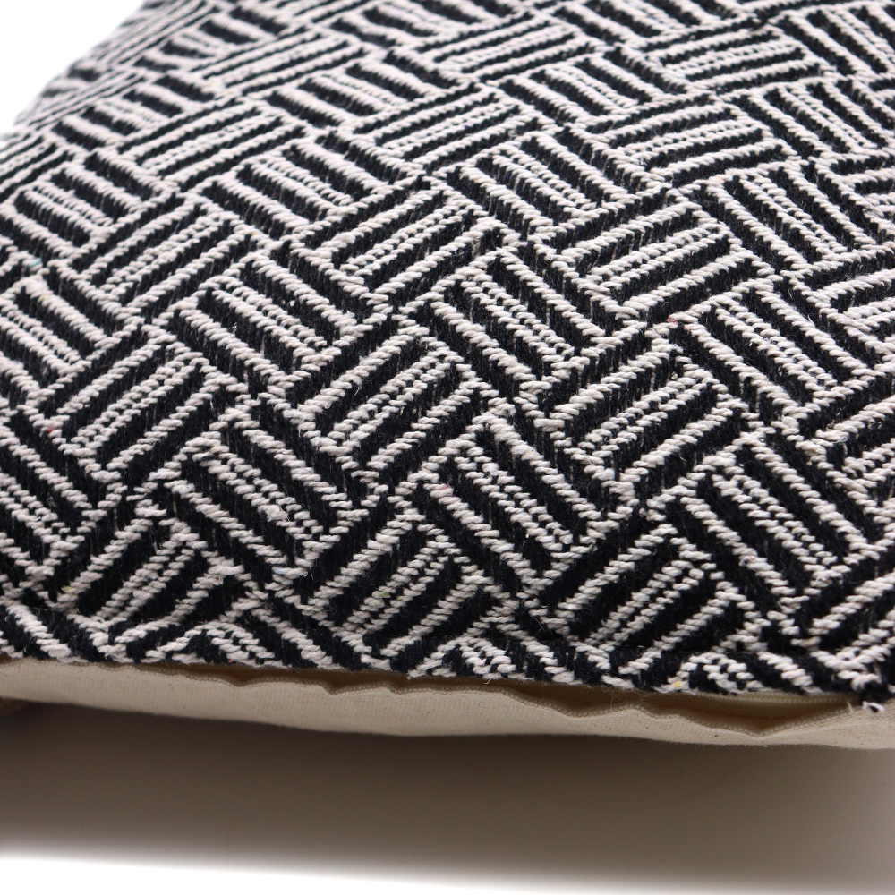 Classic Cushion Cover - Criss-Cross Black - 40x40cm