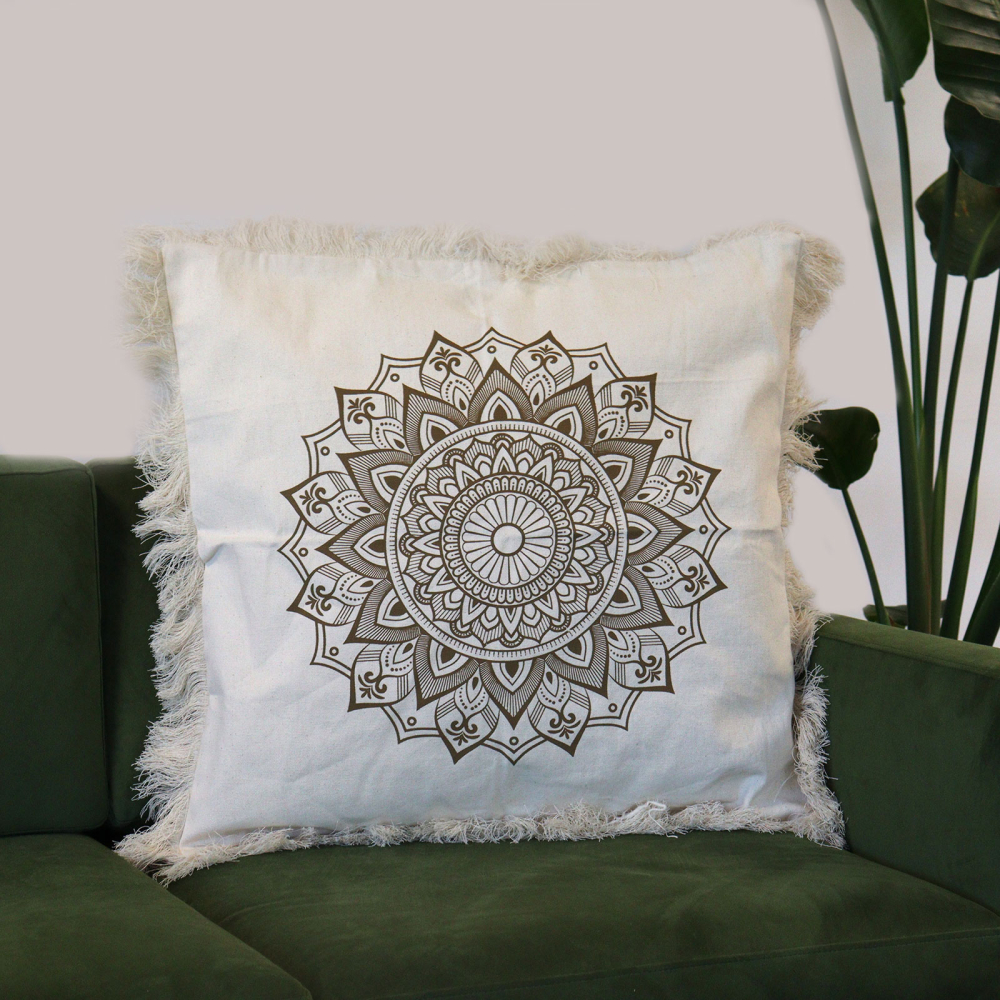 Lotus Mandala  Cushion Cover - 60x60cm - bronze