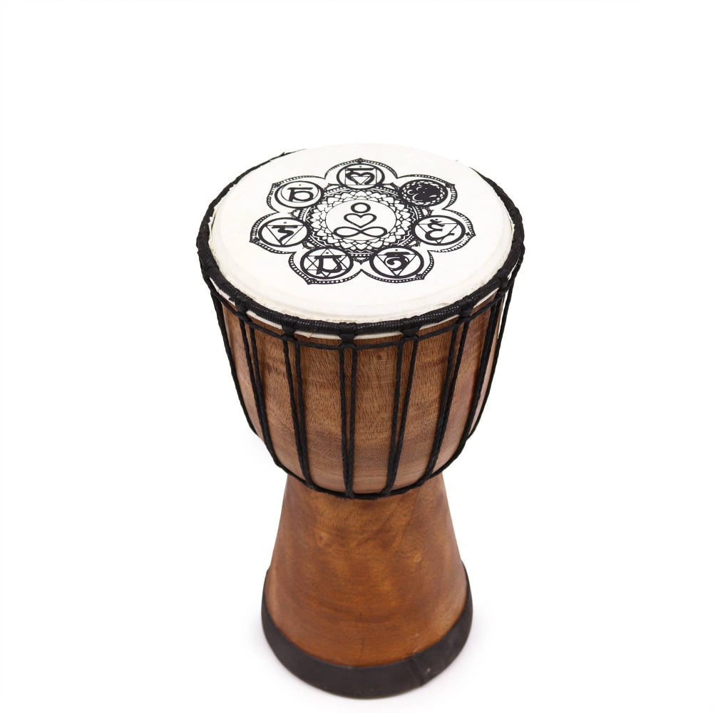 Chakra Wide Top Djembe Drum - 17cm