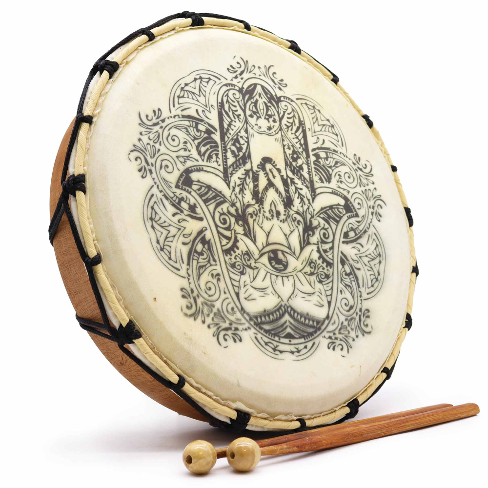 Hamsa Shamanic Drum with Two Sticks - 30cm